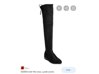 guess black thigh high boots